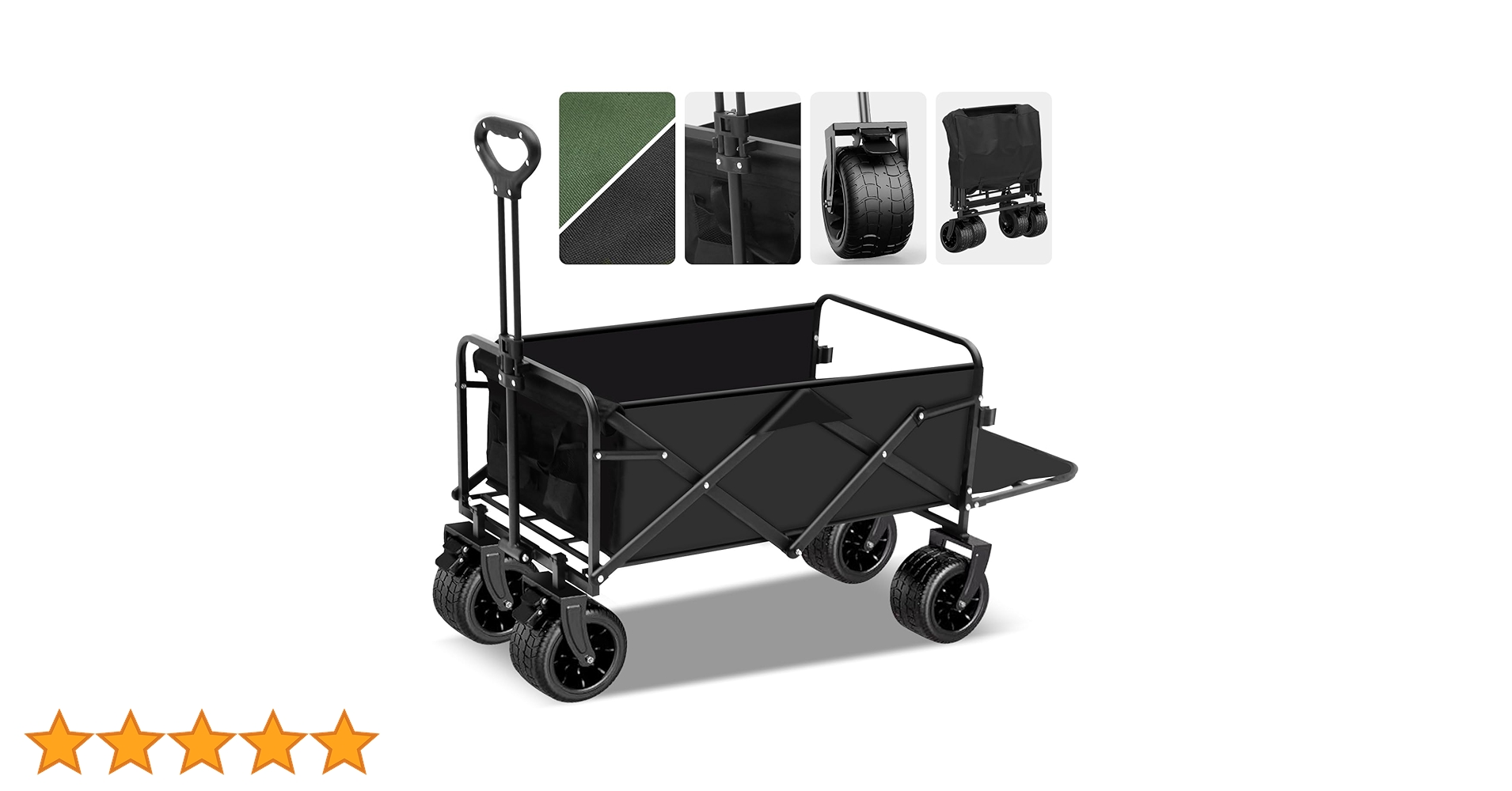 HZCYS アウトドアワゴン 230L耐荷重200KG（ブラック+グリンカバー） Amazon.co.jp: HZCYS アウトドアワゴン【2024強化版 後部展開可